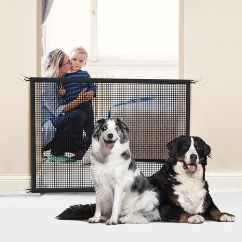 2-Pack Dog Gate for Stairs Pet Gates for The House: Dogs Screen Mesh Gate for - Image 2