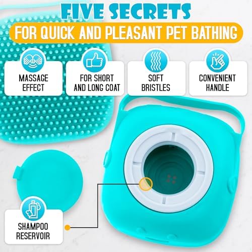 2 Pcs Dog Scrubber with Soap Dispenser, Refillable Silicone Brush - Image 6