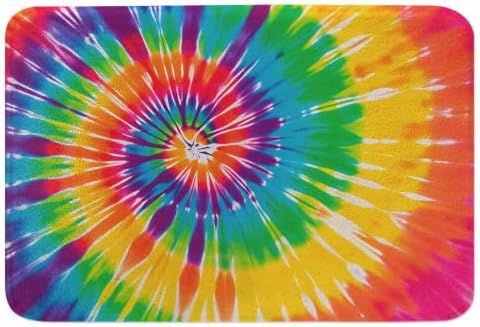 Tie Dye Bath Rugs Abstract Rainbow Swirl Tie Dye Microfiber Bathroom Mat Soft by Unknown