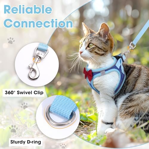 Cat Vest Harness and Leash Set, Escape Proof Kitten Harness Blue S - Image 4
