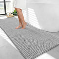 OLANLY Thick Chenille Bathroom Runner Rugs Mats 47x24, Light Grey by OLANLY