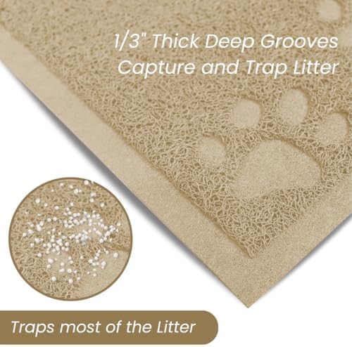Andalus Small Cat Litter Mat, Non-Slip & Easy to Clean Cat Litter Box Mat - Image 4