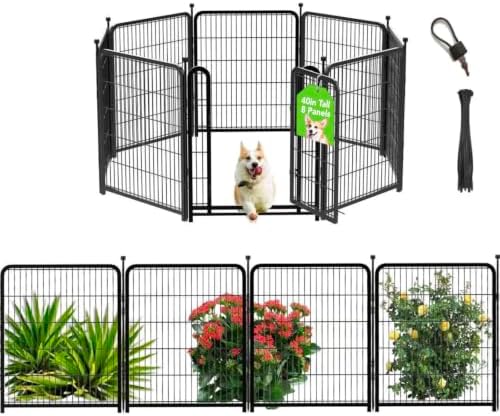 Getlay Dog Fence Outdoor 40inch 8 Panels by Getlaygardenfence