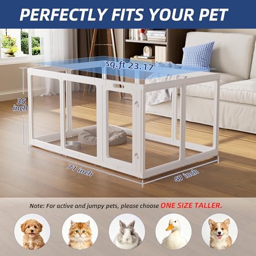 Clear Acrylic Dog Playpen Indoor Pet Pen, 10 Panels - Image 5