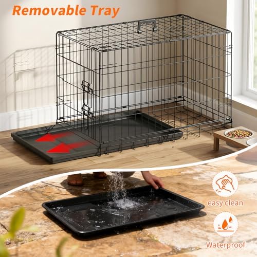 FDW | 30" Foldable Metal Dog Crate | Dark Black | Cage - Image 4