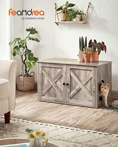 Feandrea Cat Litter Box Enclosure, End Table, 31.5 x 20.9 x 19.7 Inches - Image 2