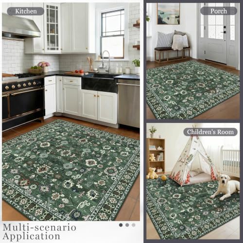 5x5 Rug Soft Washable Non Slip Vintage Mat - Image 4