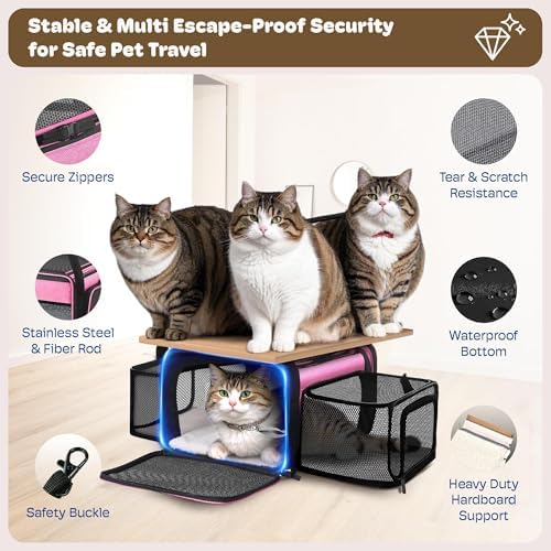 Top and 2 Sides Expandable Cat Carrier 18x13.5x9.5 TSA Airline Approved - Image 5