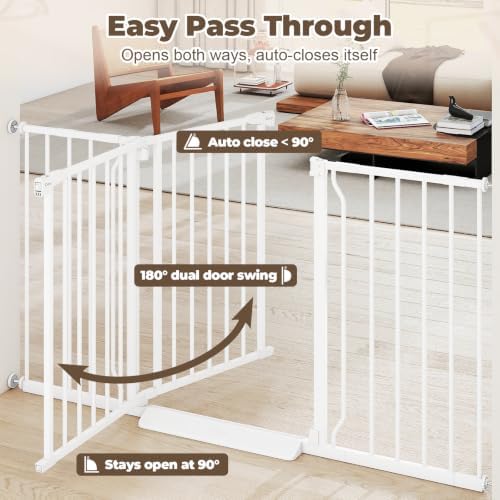 29"-55" Wide Baby Gate for Stairs & Doorways, Auto Close Dog Gate - Image 3