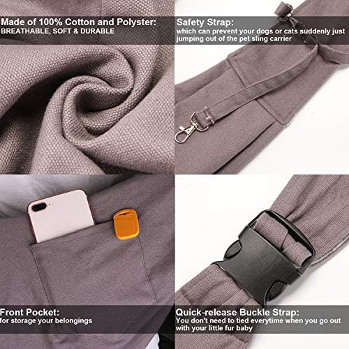 OWNPETS Pet Sling Carrier, Pet Sling Carrier Bag Safe, Fit 10~15lb Cats&Dogs - Image 5