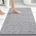 Bcoimo Bath Rug Mat, 30x20 Chenille Non Slip Gray Bathroom Floor Shower Mats by Bcoimo