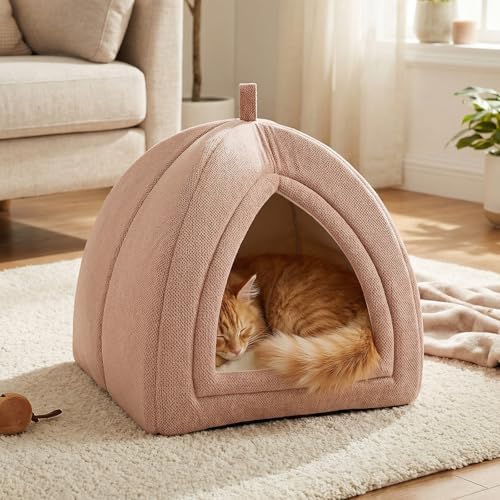 Amazon Basics Cat Bed Cave, 2-in-1 Foldable House - Image 4