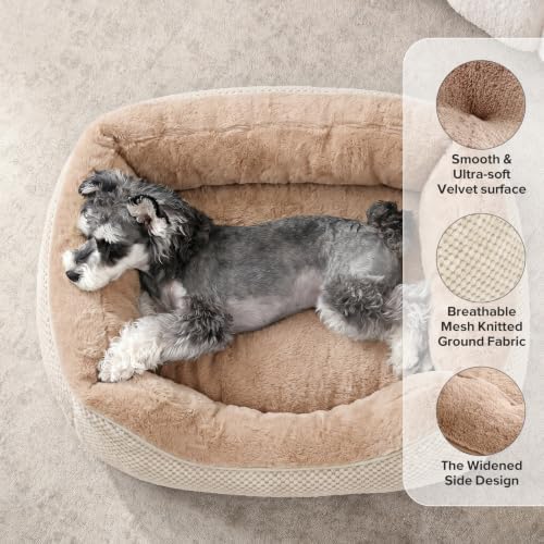 INVENHO Small Dog Bed Washable Orthopedic Calming Warming Durable Pet Bed - Image 2