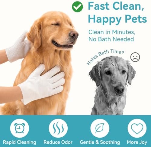 Pet Glove Wipes Pro, Massage Grooming - Image 2