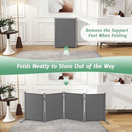 RANTILA 4 Panel Indoor Foldable Dog Fence Freestanding Dog Gate - Image 6
