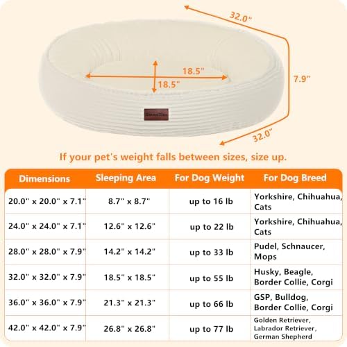 Dwanton Orthopedic Medium Dount Dog Bed, Egg-Crate Foam Round Dog Sofa - Image 6