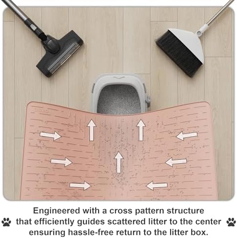 OHMO XL Cat Litter Mat, 37.5x25.2 Silicone Trapping Mat Coral - Image 4