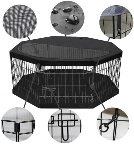PETIME Foldable Metal Dog Exercise Pen/Pet Puppy Playpen Kennels Yard Fence - Image 2