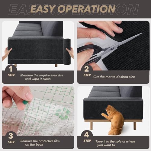 Self-Adhesive Cat Scratching Mat, Cat Scratch Furniture Protector - Image 6