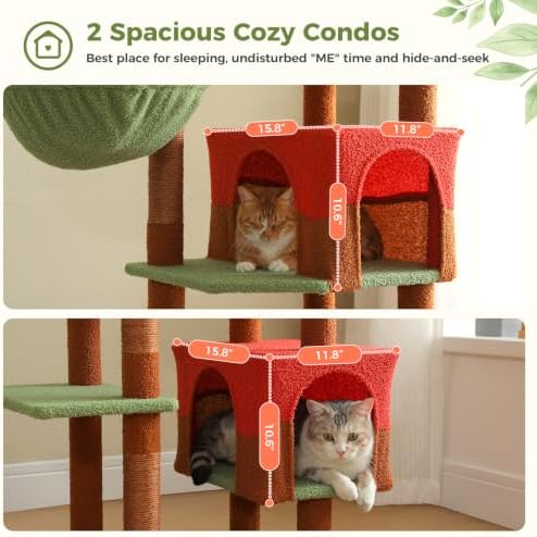 69" Tall Cat Tree for Indoor Cats Large Adult - Image 6