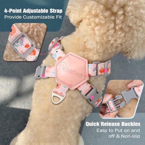 Pawaboo Small Dog Harness and Leash Set, Puppy Harness X-Frame Adjustable - Image 4