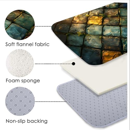 Memory Foam Bath Mat Flannel Absorbing Water Floor Rug 29x17in - Image 2