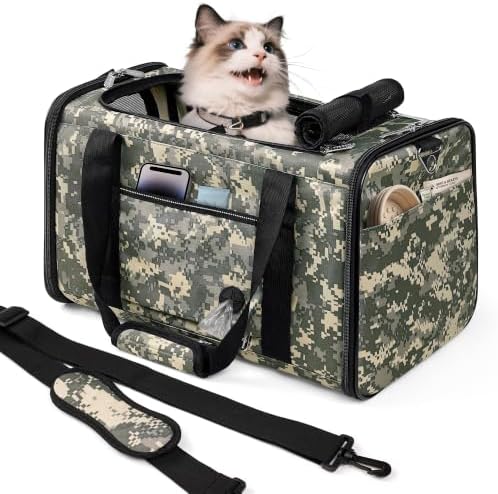 YUDODO 25lbs Cat Carrier Lightproof Soft Sided Pet Carrier by YUDODO
