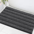 H.VERSAILTEX Bath Mats for Bathroom Non Slip Extra Thick Chenille Striped Bath by HVERSAILTEX