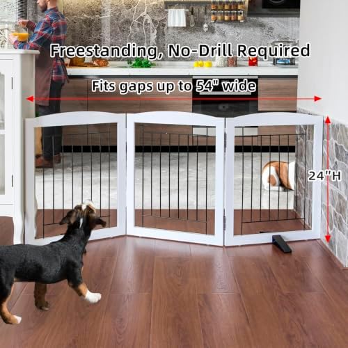 ZJSF Freestanding Dog Fence Indoor, Foldable Dog Gate - Image 2