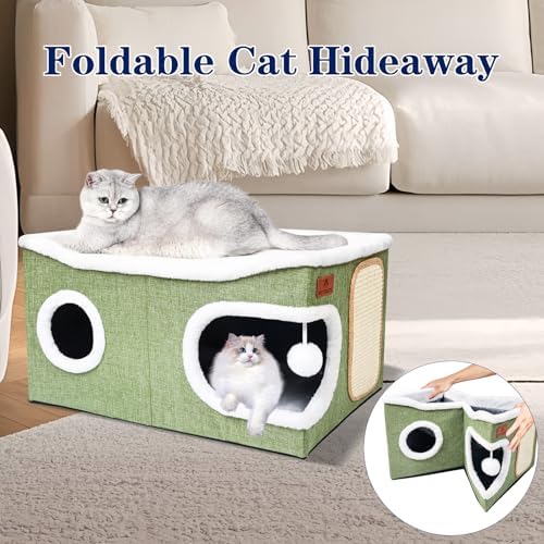 Extra Large Cat Beds for Indoor Cats, Covered Cat Cave Beds & Furniture - Image 6