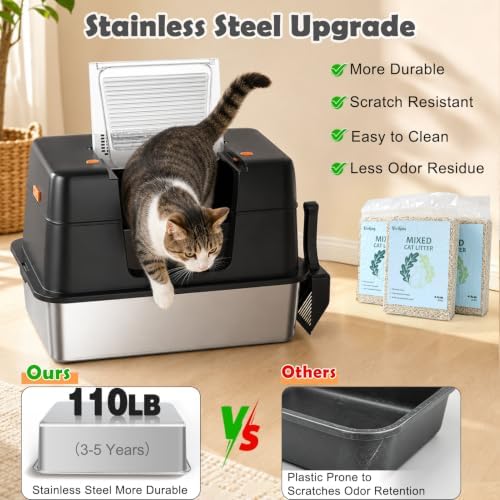 Vivifying XL Stainless Steel Cat Litter Box - Image 6