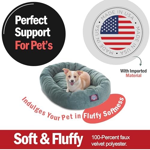Majestic Pet 32 Inch Micro Velvet Calming Dog Bed Washable – Cozy Soft Round - Image 2