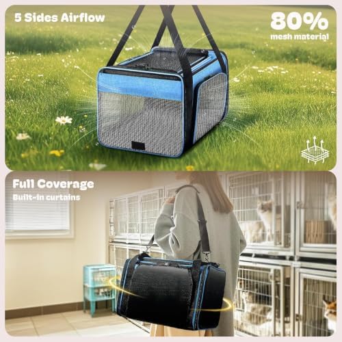 Top and 2 Sides Expandable Cat Carrier 18x11x11 TSA Airline Approved - Image 3