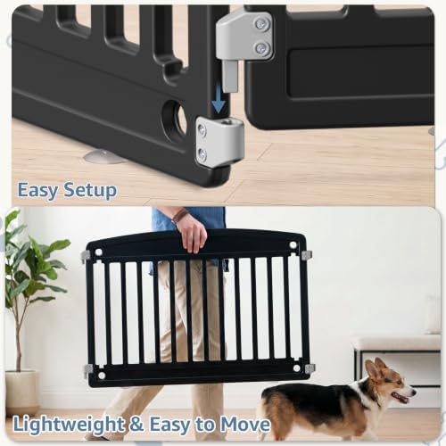DUMOS Plastic Dog Playpen, 24 Inch 8 Panels Small Pet Fence Play Pen - Image 4