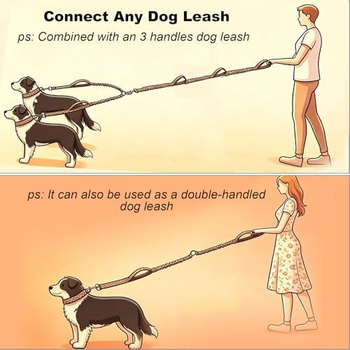 20"Double Dog Leash Coupler Leash Splitter - Image 2