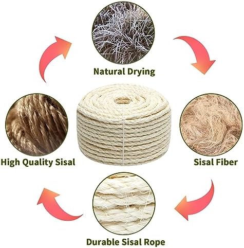 White Sisal Rope 1/4 Inch by 32-Feet - Image 4