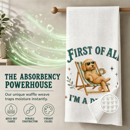 Labradoodle Kitchen Towel, Cute Dog Hand Towel, Funny Dog Lover Gift - Image 3
