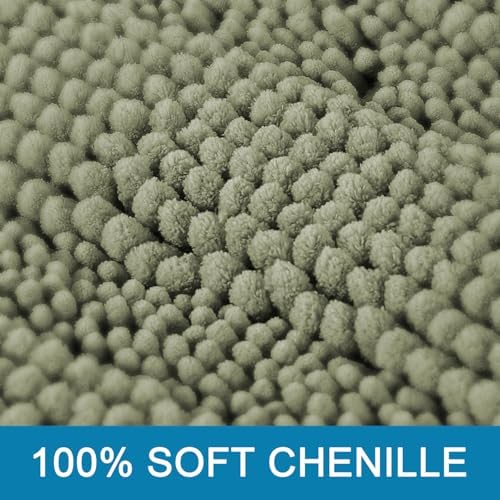 H.VERSAILTEX Bath Mats for Bathroom Non Slip Thick Chenille Striped Bath Rug - Image 3