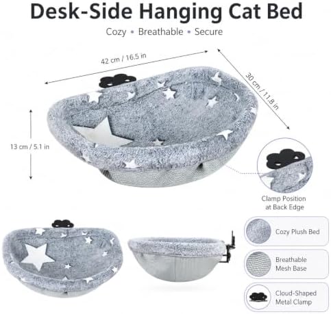 Cat Desk Bed, Adjustable Cat Desk Hammock, Cat Bed - Image 4