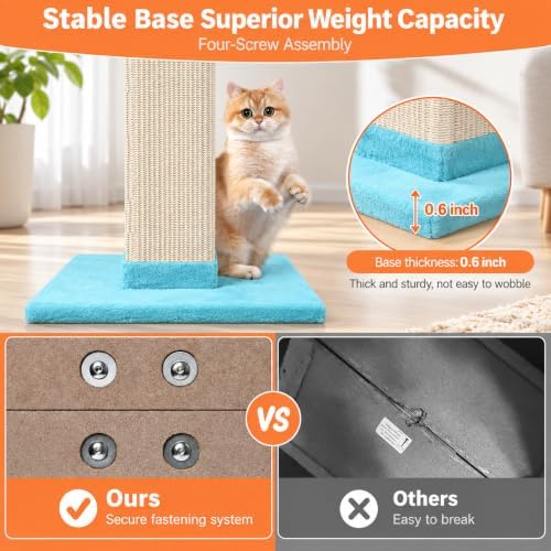 Cat Scratching Post 33 Inch Nature Sisal Cat Scratch Post - Image 5