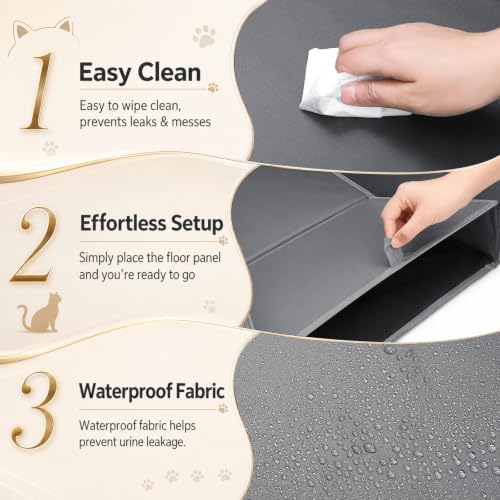 Lawei Waterproof Cat Litter Box Enclosure Splash Guard - Image 3