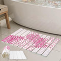 Pink Floral Quick Dry Diatomaceous Earth Stone Bath Mat by INFISIBLE