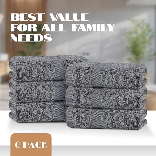 Wealuxe Gray Hand Towels 16x27 Inch - Image 4