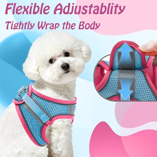 AIITLE Dog Harness and Leash Set, Step-in Puppy Pet Vest, Hot Pink XXXS - Image 4