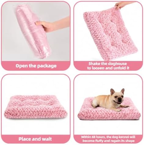 Dog Bed Medium Size, Plush Washable Pet Bed Mat, Dog Crate Bed 29"x21" - Image 7