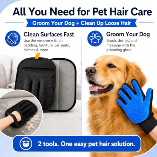 NVNAN 3 PCS Pet Hair Removal Glove and Pet Hair Remover - Image 3
