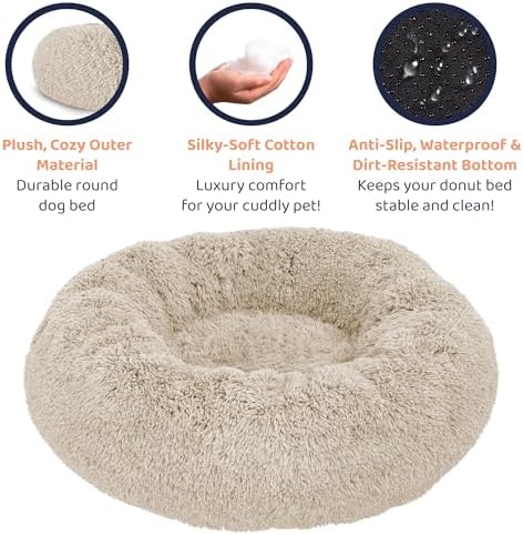 Calming Donut Dog Bed for Small Dogs, Round Dog Bed for Medium & Large Dogs - Image 5