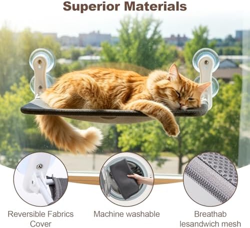 Renter Friendly Cat Shelves, Cat Window Perch Hammock Bed - Image 5