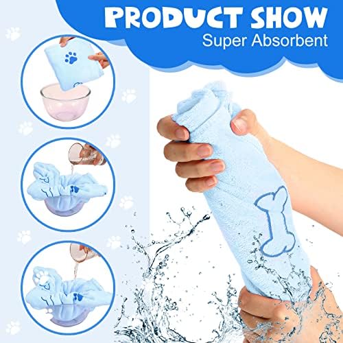 Chumia 4 Pcs Dog Towels for Drying Dog Puppy Bulk Microfiber Absorbent Paw - Image 2