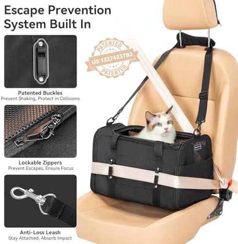 PETSFIT Large Cat Carrier with Patented Safety Buckles, Big Cats Up to 20 lb - Image 3
